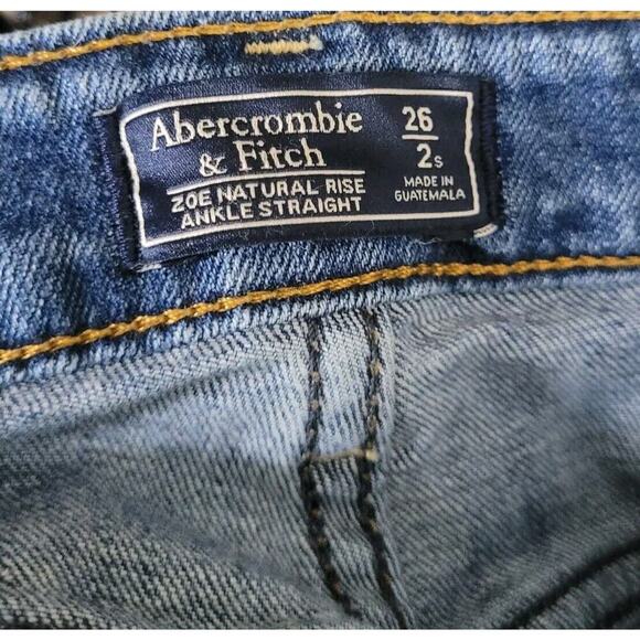 Abercrombie & Fitch Jeans Women 26 2S Zoe Natural Rise Ankle Straight Distressed - Picture 5 of 6